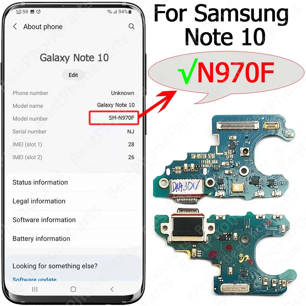 Samsung Galaxy Note 10 Lite USB Charging Port PCB 3 Samsung Galaxy Note 10 Lite USB Charging Port PCB - Image 3