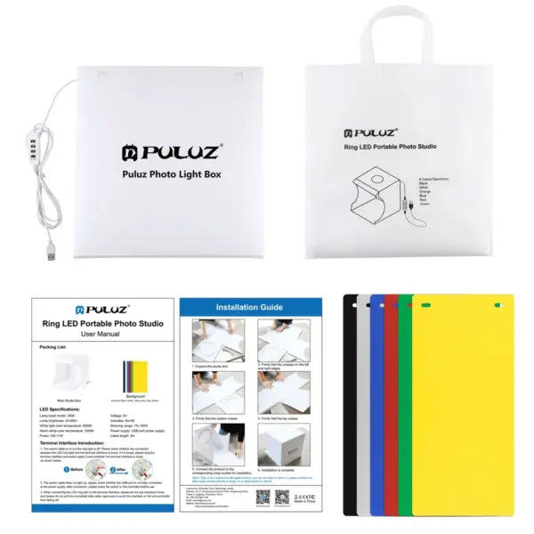 PULUZ 30cm Folding Ring Light Studio Kit - Image 7