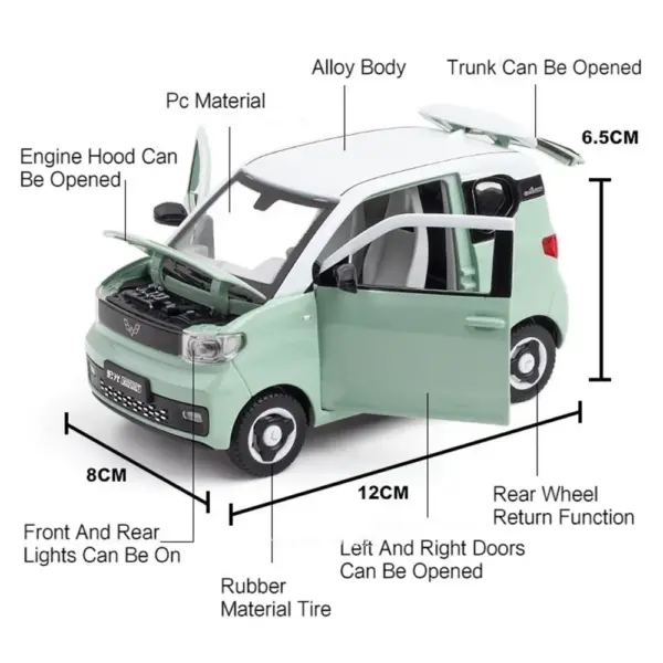 1/24 WULING MINIEV Car Model with Lights - Image 2