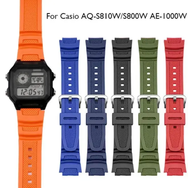 18mm Silicone Watch Strap for AE1200/1300/1000 - Image 3