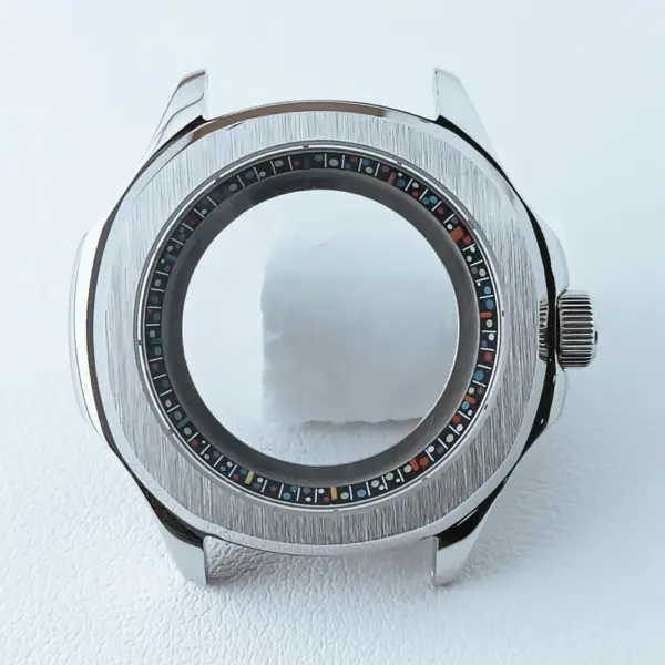 39.5mm Silver Black NH35 Watch Case with Sapphire Glass - Image 34