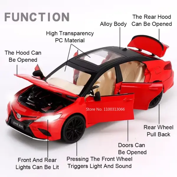 1:24 Camry RAV4 Diecast Model Car with Lighting - Image 2