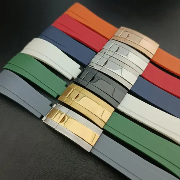 20mm Rubber Watch Strap with Stainless Steel Buckle - Image 4