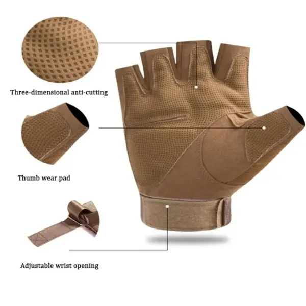 NoEnName_Null Tactical Half Finger Gloves for Outdoor Sports - Image 3