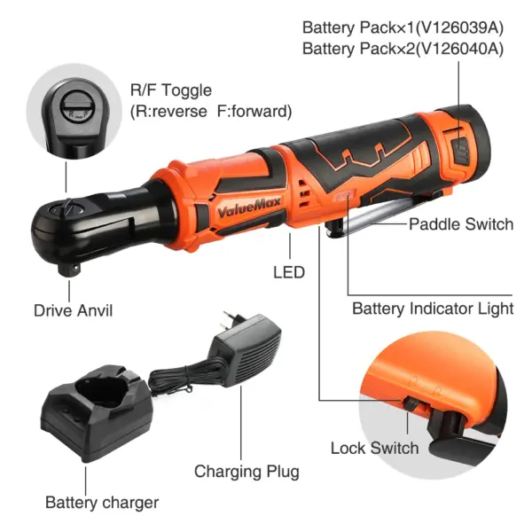 Cordless Electric Ratchet Wrench Set 12V 55NM - Image 3