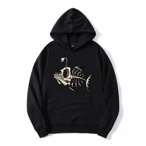 Bonefish Skull Fish Skeleton Hoodie for Men - Image 2
