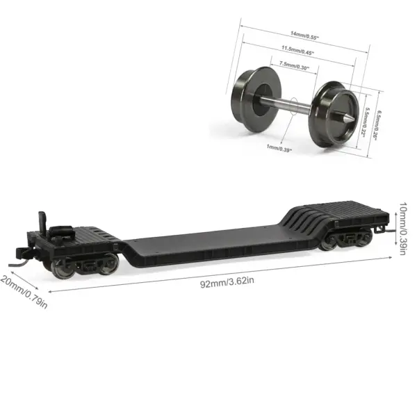 Evemodel N Scale Depressed Center Flat Car Model with 20ft Container - Image 3