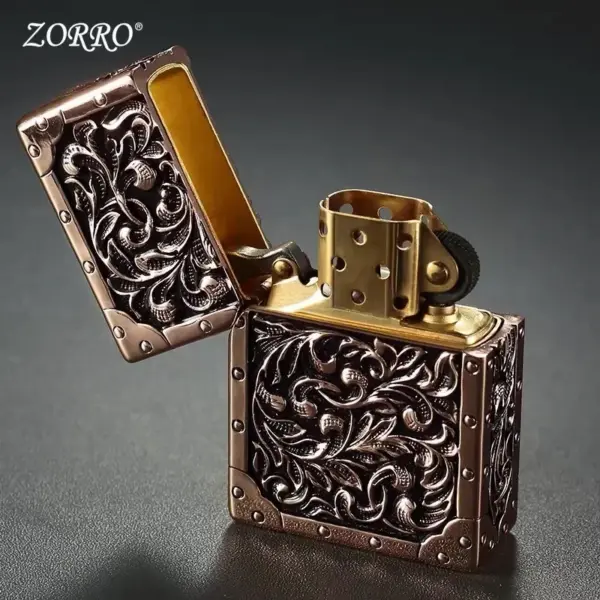 ZORRO Copper Windproof Kerosene Lighter Armor - Image 3