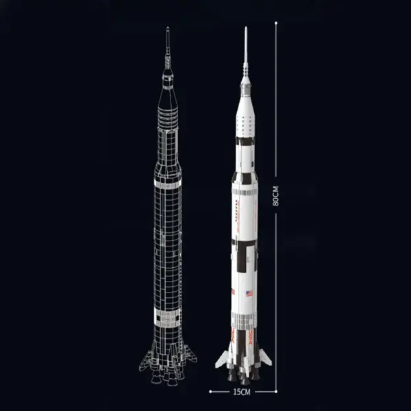 1900+PCS Apollo Saturn Space Rocket Building Set - Image 6