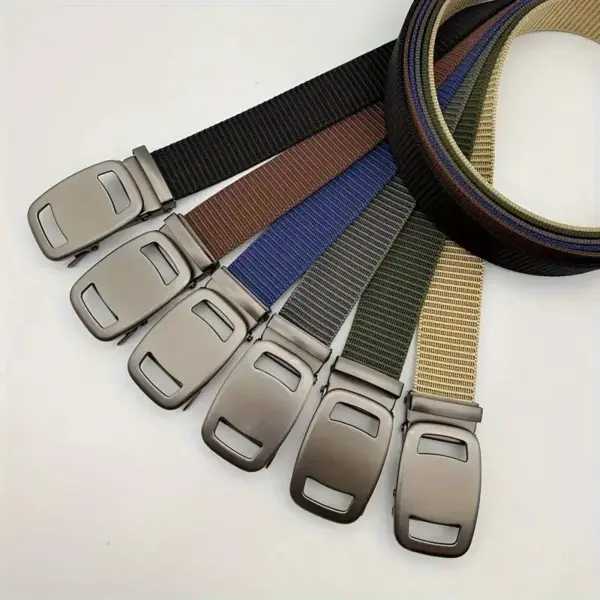 Unisex Canvas Work Belt with Automatic Buckle - Image 4