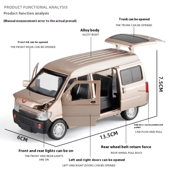 1:32 Wuling Rongguang Van Alloy Diecast Model - Image 3