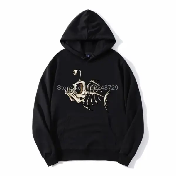 Bonefish Skull Fish Skeleton Hoodie for Men - Image 9