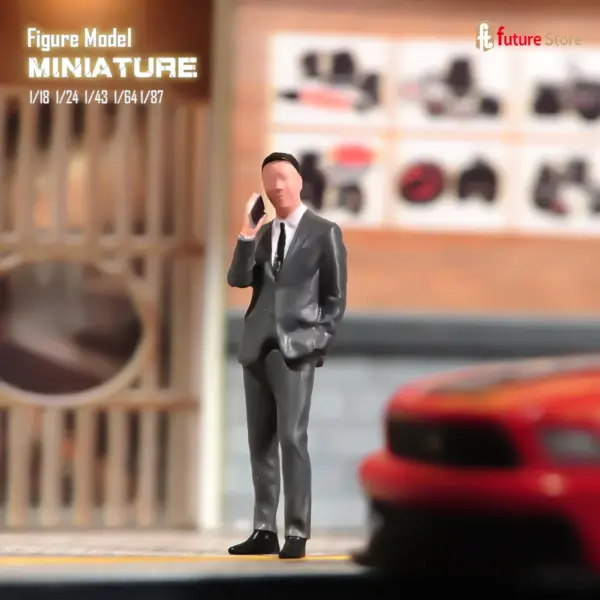 Miniature Male Figure Making a Phone Call for Car Display - Image 5