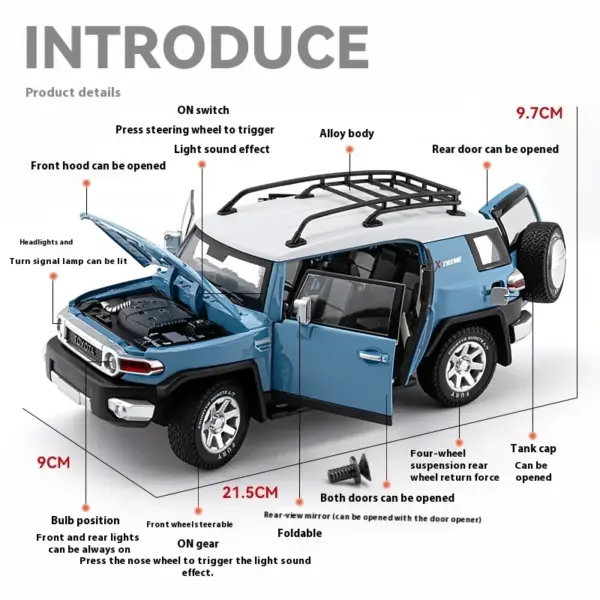 1:24 Toyota FJ Cruiser Diecast Model Car - Image 2