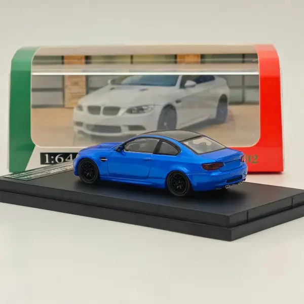 1/64 Scale M3 E92 Diecast Car Model Blue & Green - Image 3