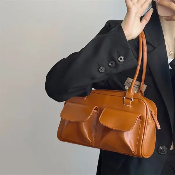 Retro Women's PU Leather Satchel Shoulder Bag - Image 4