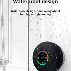 Portable Waterproof Bluetooth Shower Speaker with LED Lights