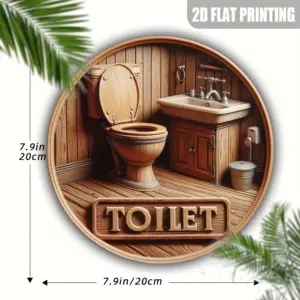 Country Gnome Toilet Logo Wooden Decor Plate 18 S7226b7448f294a74ae483121c68bbb434