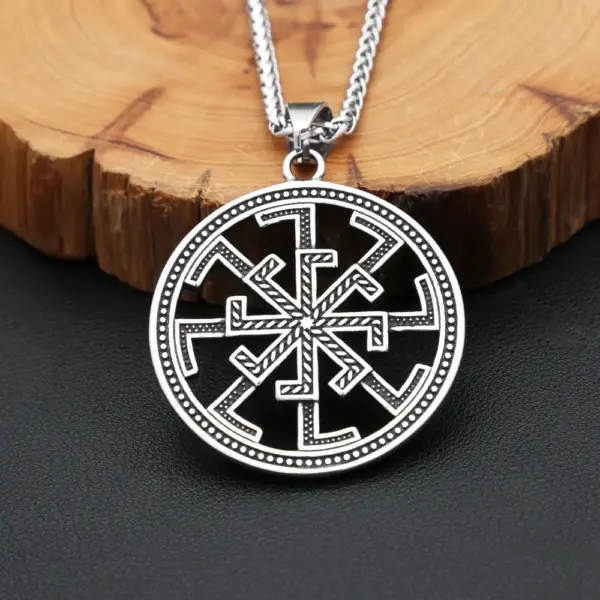 Vintage Slavic Kolovrat Pendant Necklace for Men - Image 2