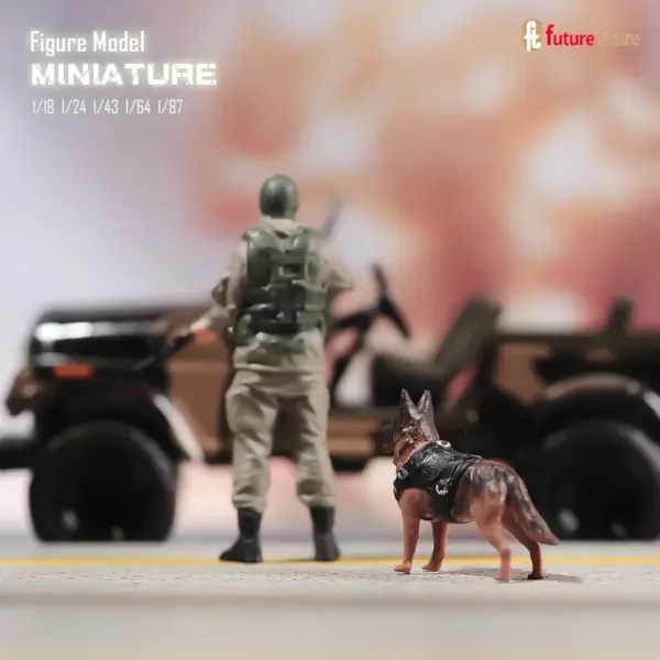 German Shepherd Search Dog Resin Miniature Figure Collection - Image 4
