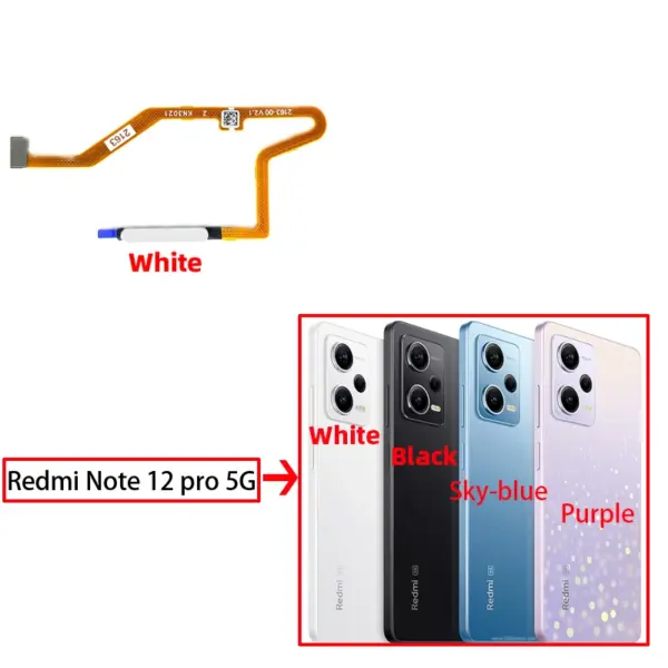 Original Xiaomi Redmi Note 12 Pro 5G Fingerprint Sensor Flex Cable - Image 5