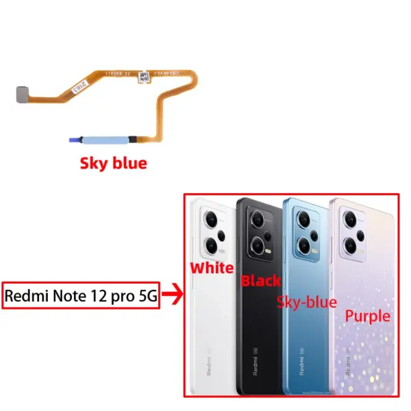 Original Xiaomi Redmi Note 12 Pro 5G Fingerprint Sensor Flex Cable - Image 4