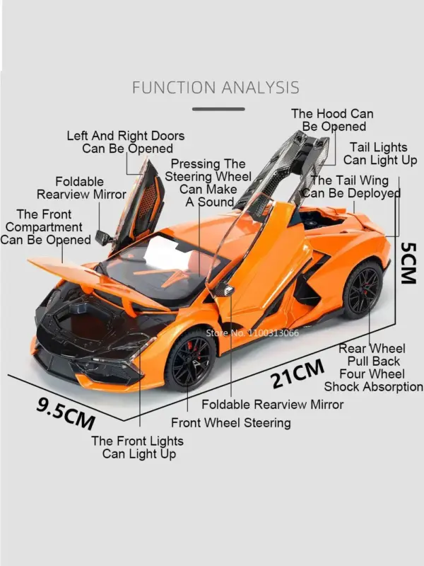 1:24 Revuelto Alloy Car Model with Sound - Image 3