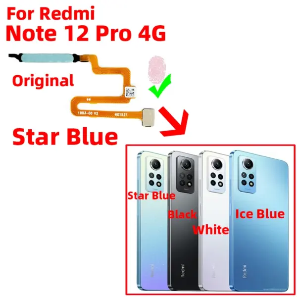 Original Fingerprint Sensor Replacement for Xiaomi Redmi Note 12 Pro 4G - Image 4