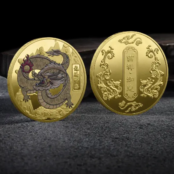 2024 Chinese Dragon Lucky Coin Gold Plated Collectible - Image 25