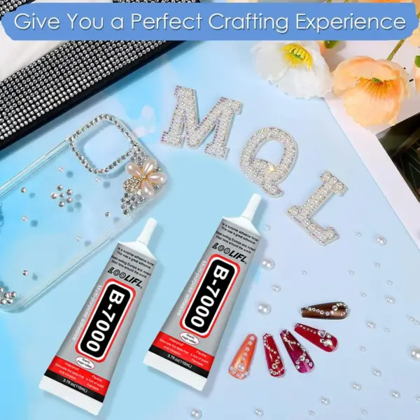 B7000 Transparent DIY Glue with Rhinestones and Applicator - Image 2