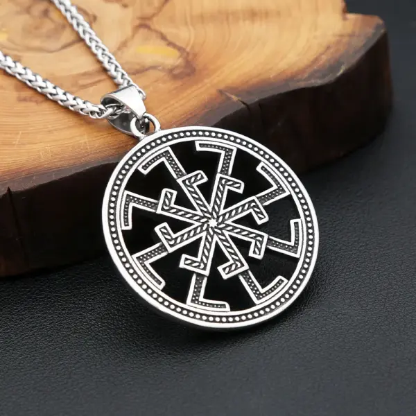 Vintage Slavic Kolovrat Pendant Necklace for Men - Image 3