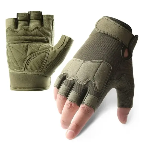 Outdoor Microfiber Half Finger Tactical Gloves - Image 5