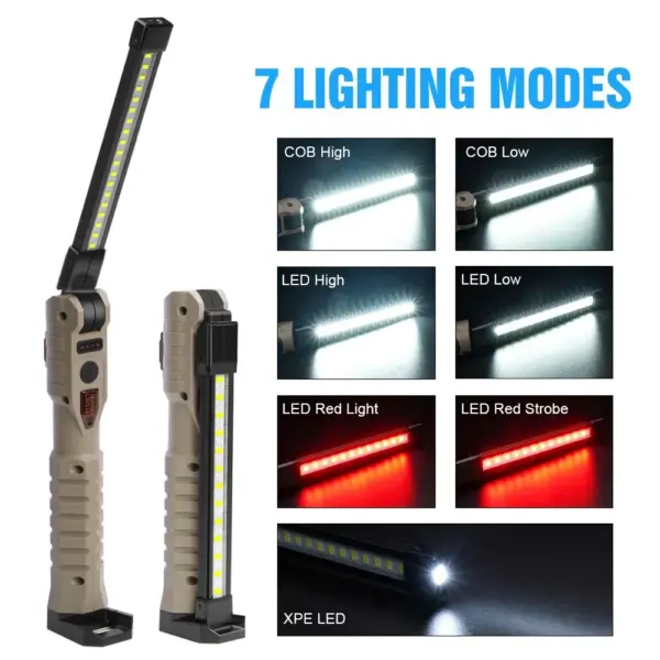 Foldable COB XPE LED Work Light with Battery - Image 4