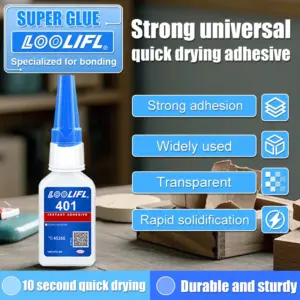 LOOLIF 401 Super Glue 20g Instant Bond 8 S754d8c98c1714f02b76e1ad111b528day 1