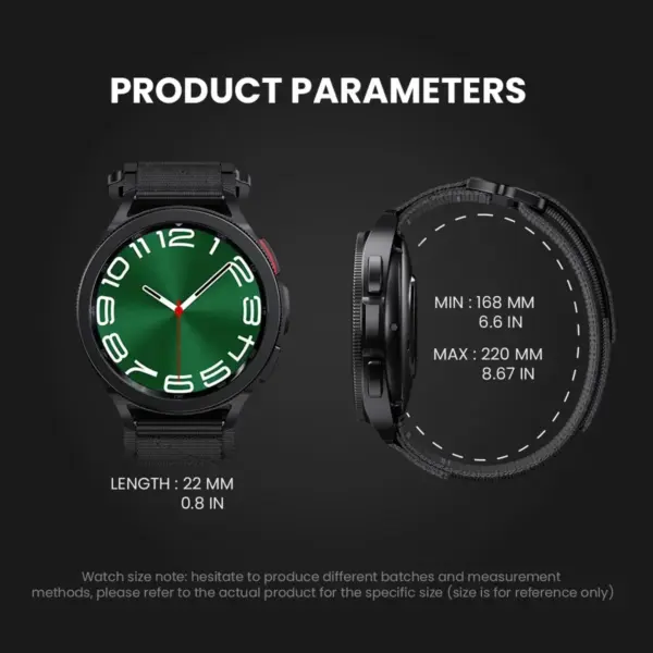 Nylon Watch Strap for Huawei GT 2/3 and Samsung Watch 4-6 - Image 2