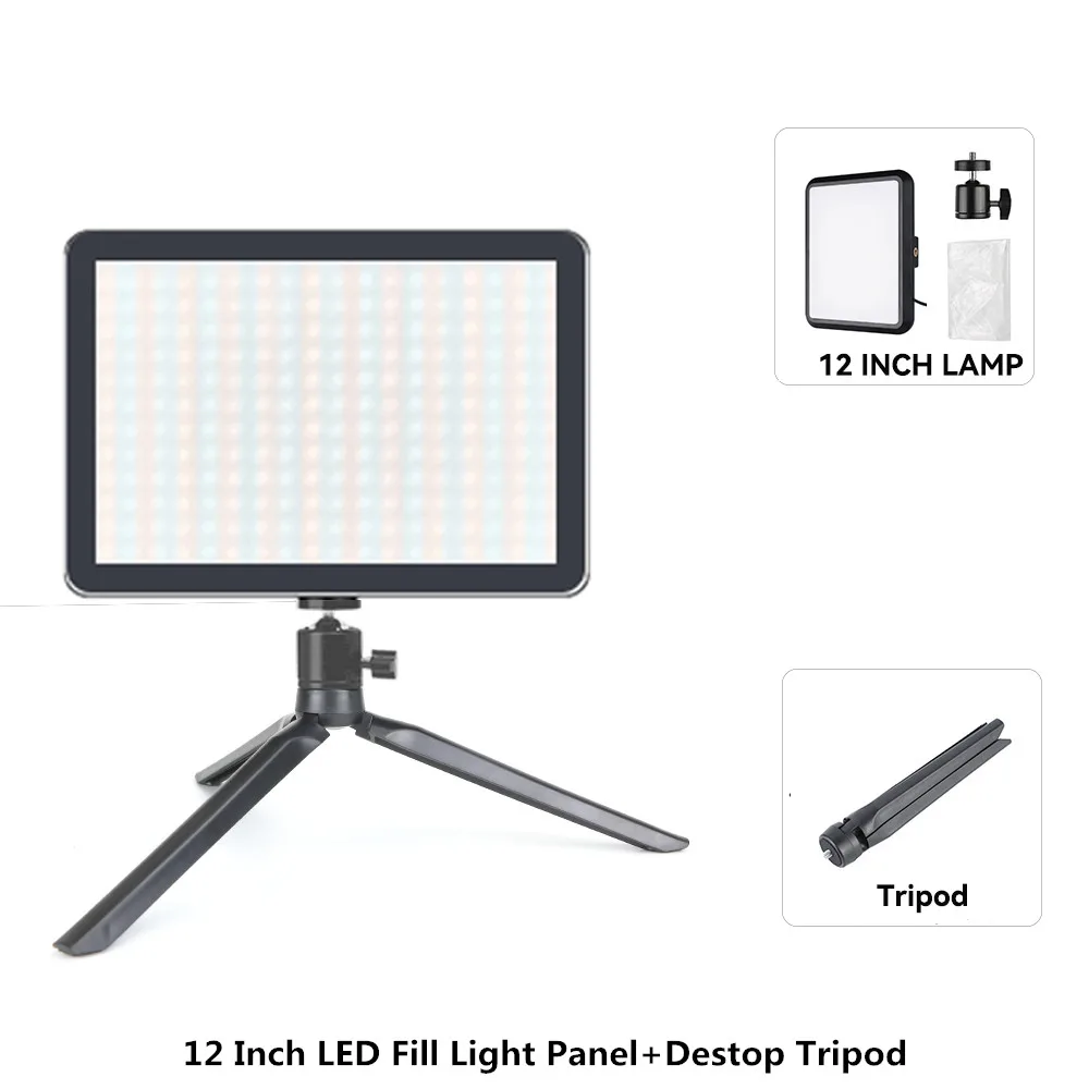 8/12 Inch LED Video Light Panel Kit with Tripod 10 8/12 Inch LED Video Light Panel Kit with Tripod - Image 10