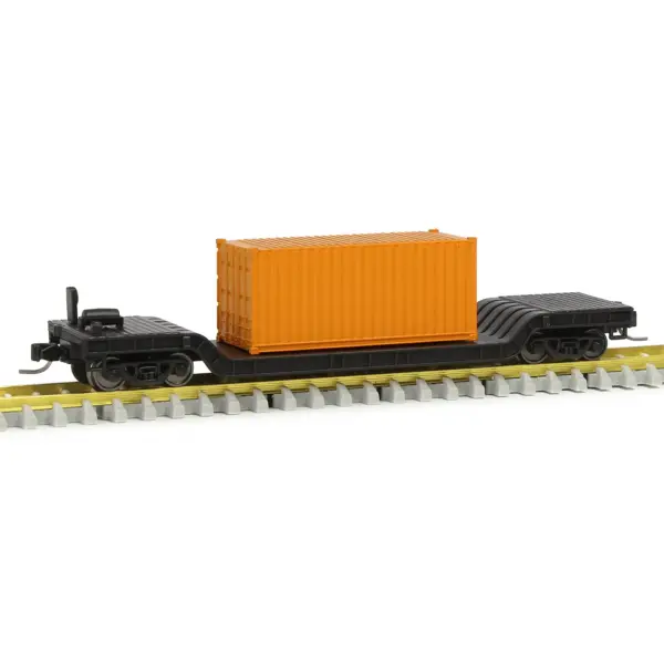 Evemodel N Scale Depressed Center Flat Car Model with 20ft Container - Image 8