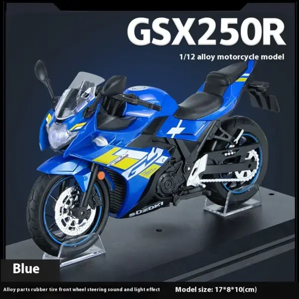 1:12 Suzuki GSX-250R Diecast Motorcycle Model - Image 11