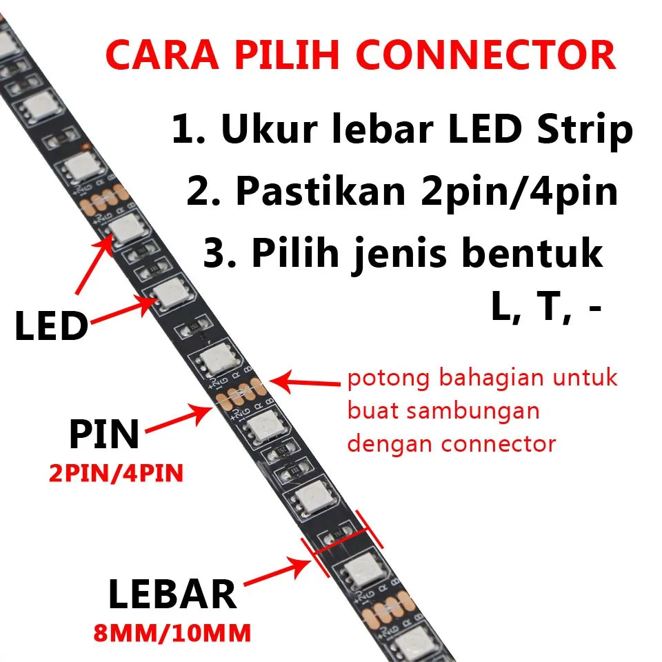 5-Pack LED Strip Connectors for 3528-5050 Strips 6 5-Pack LED Strip Connectors for 3528-5050 Strips - Image 6