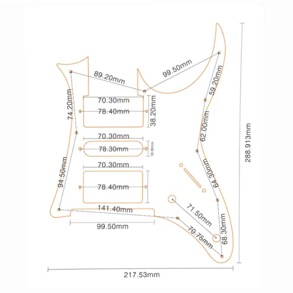 Pleroo RG350DX HSH Guitar Pickguard Set - Image 6