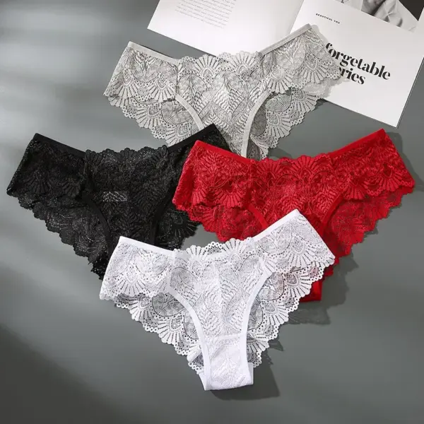 4pcs Women's Sexy Hollow Out Panties Set - Image 7