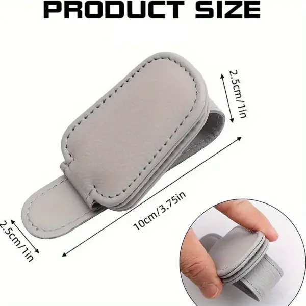 Magnetic Leather Sunglasses Holder Clip - Image 6