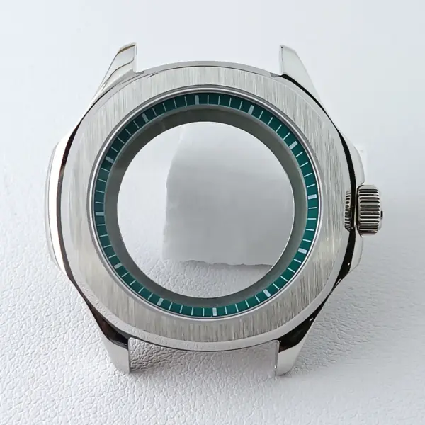 39.5mm Silver Black NH35 Watch Case with Sapphire Glass - Image 30