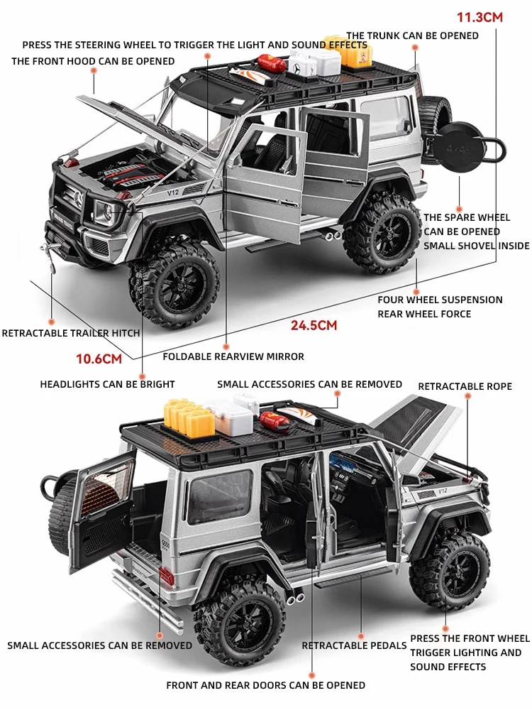 1:24 Mercedes-Benz G550 Diecast Off-road Vehicle 2 1:24 Mercedes-Benz G550 Diecast Off-road Vehicle - Image 2