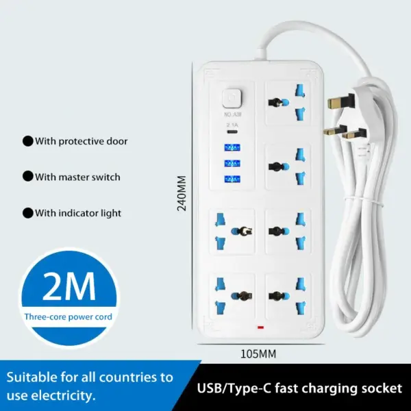 Xiaomi Universal Power Strip EU US UK Plug 2500W - Image 8
