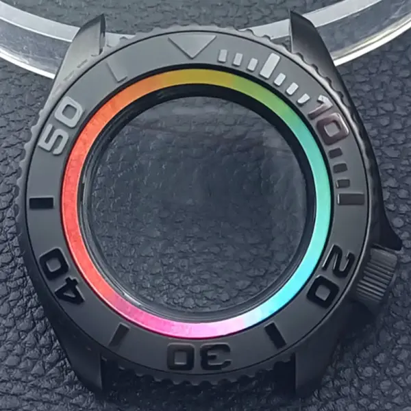 41.5mm Sapphire Crystal Watch Case for NH 35/36 Black Matte Finish - Image 14