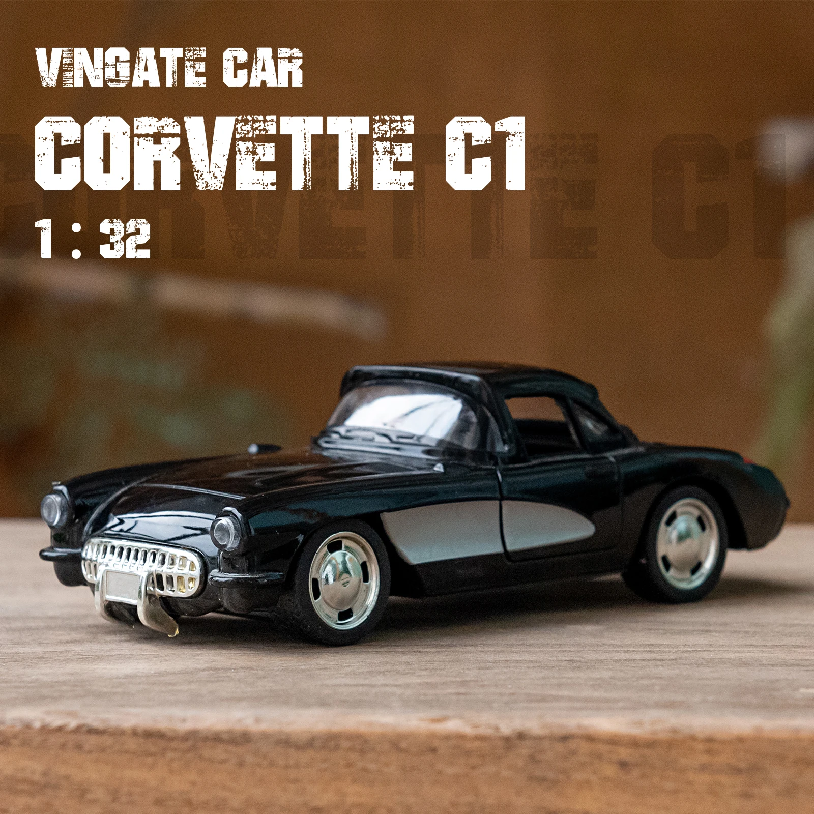 1:32 Alloy Diecast Chevy Corvette C1 1957 Model Car 2 1:32 Alloy Diecast Chevy Corvette C1 1957 Model Car - Image 2