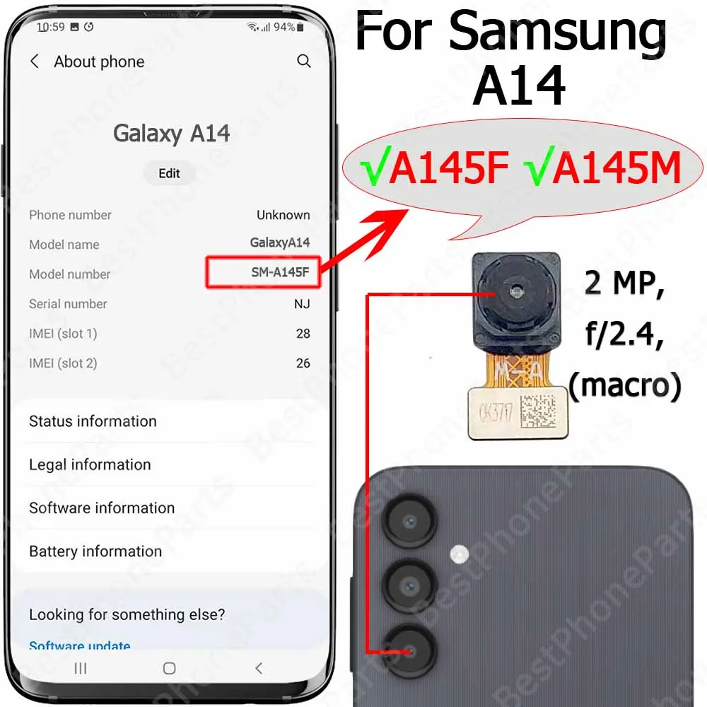 Samsung Galaxy A14 Rear Camera Module A146 Series 5 Samsung Galaxy A14 Rear Camera Module A146 Series - Image 5