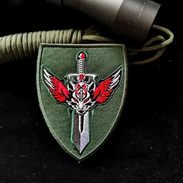 Wolf Warrior Sword Logo Hook & Loop Patch for Clothing - Image 2