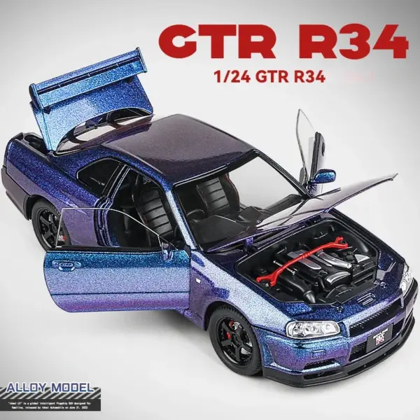 1/24 Nissan Skyline GTR-R34 Collectible Car Model - Image 2